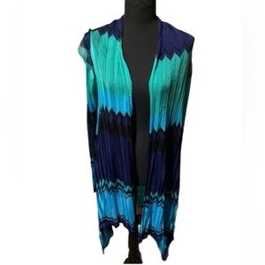 Hale Bob Long Sleeve Blue Cardigan Size Medium